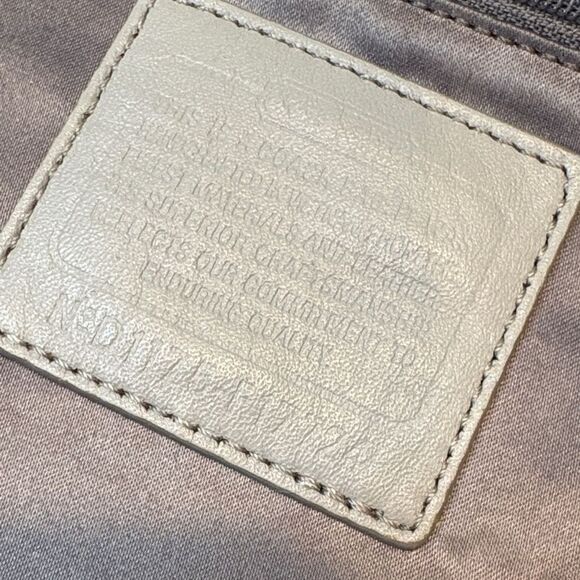 Coach F17724 Gallery Lurex Metallic Silver Cream EW Tote Shoulder Bag - Picture 14 of 16